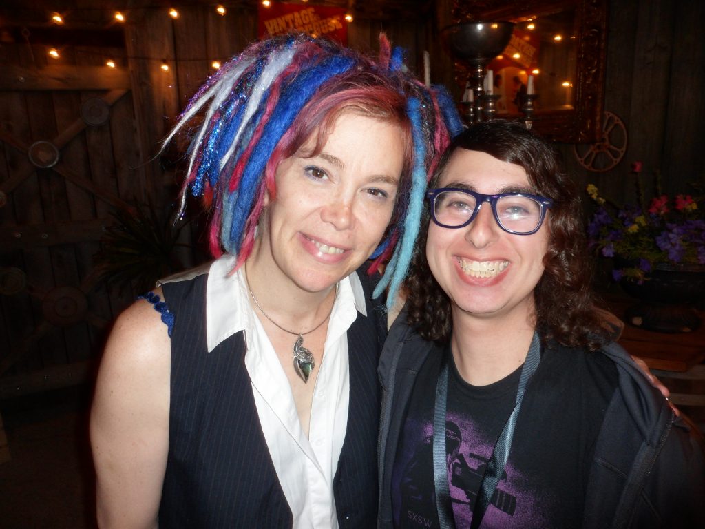 Lana Wachowski and Danielle Solzman following a screening of Bound during the 2018 Cinepocalypse Genre Film Festival at the Music Box Theatre.