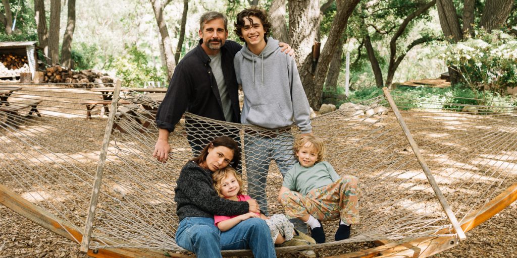 Steve Carell, Maura Tierney, Timothée Chalamet, Oakley Bull, and Christian Convery star in BEAUTIFUL BOY.