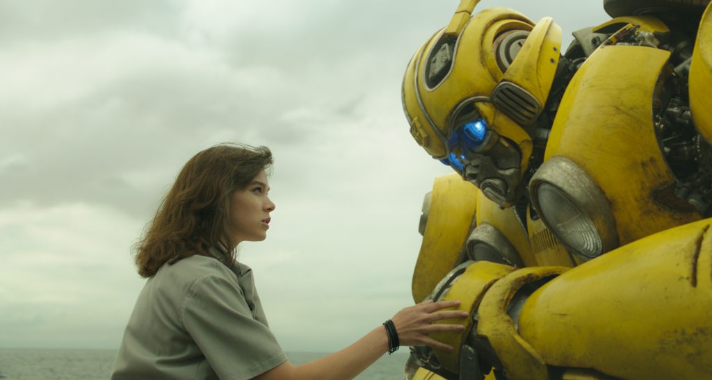 Left to right: Hailee Steinfeld as Charlie and Bumblebee in BUMBLEBEE from Paramount Pictures.