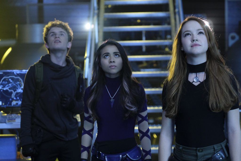 Sean Giambrone, Ciara Wilson and Sadie Stanley in the live-action Kim Possible movie.