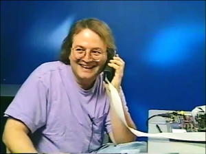 Developer Andy Hertzfeld tests an early model for the smartphone in General Magic.