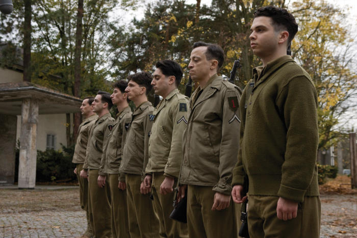 Soldiers lined up for Quentin Tarantino's INGLOURIOUS BASTERDS.