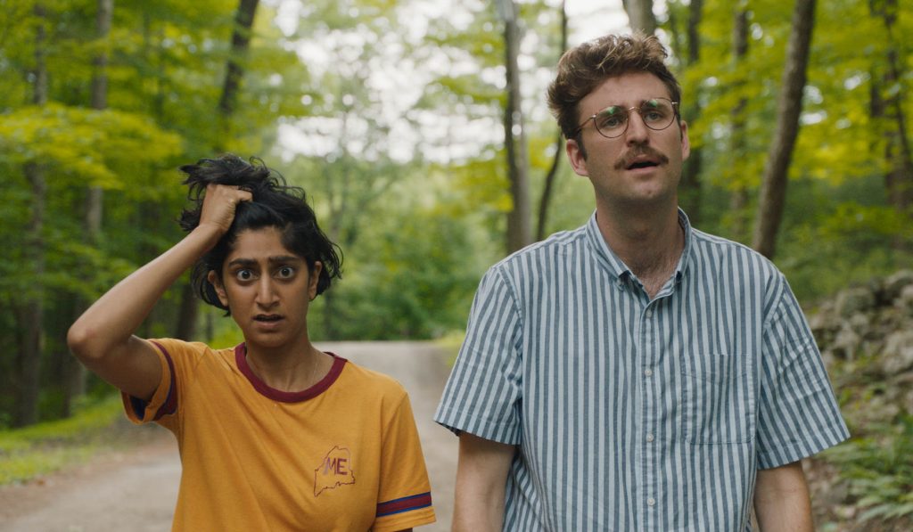 Sunita Mani and John Reynolds appear in Save Yourselves! at the 2020 Sundance Film Festival.