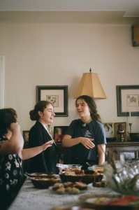 Rachel Sennott and Emma Seligman in a BTS shot on the set of Shiva Baby.