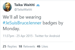 Taika Waititi, transphobic tweet, transphobic tweets