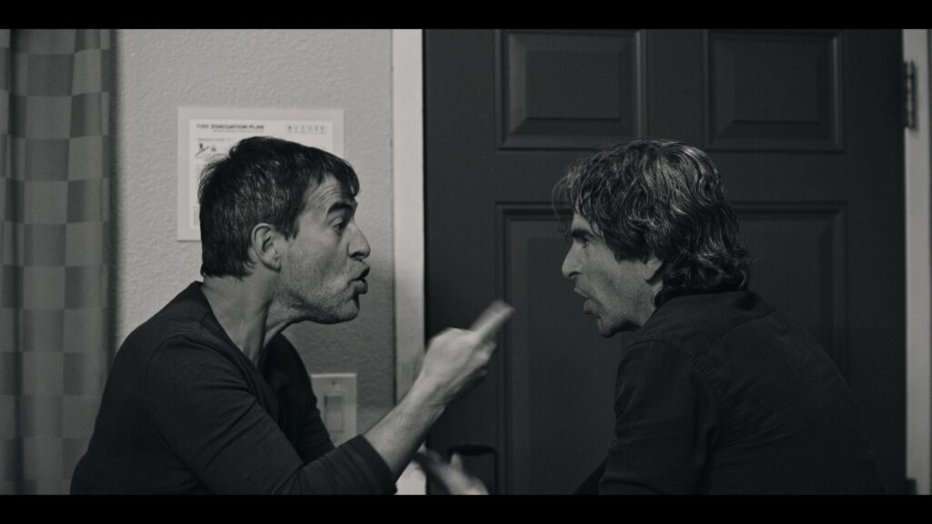 PETE (Mark Duplass) and CAROLL (Barret O’Brien) in The Long, Long Night