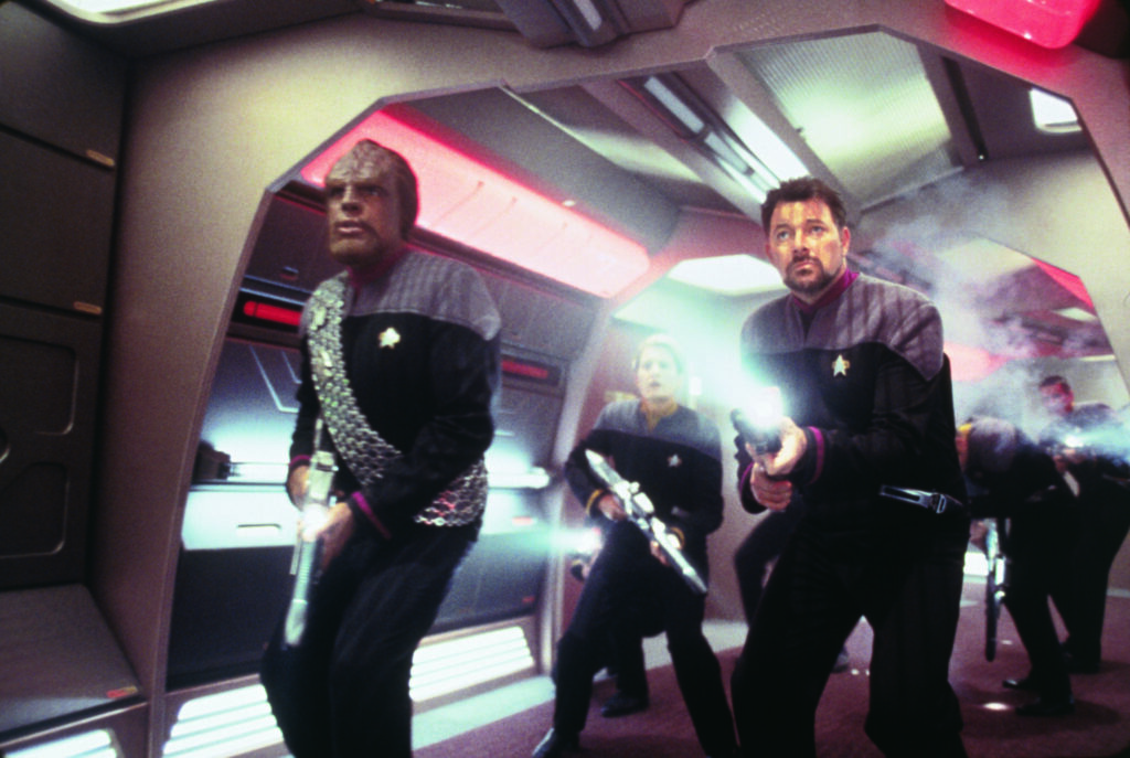 Worf (Michael Dorn) and William Riker (Jonathan Frakes) in Star Trek: Nemesis.