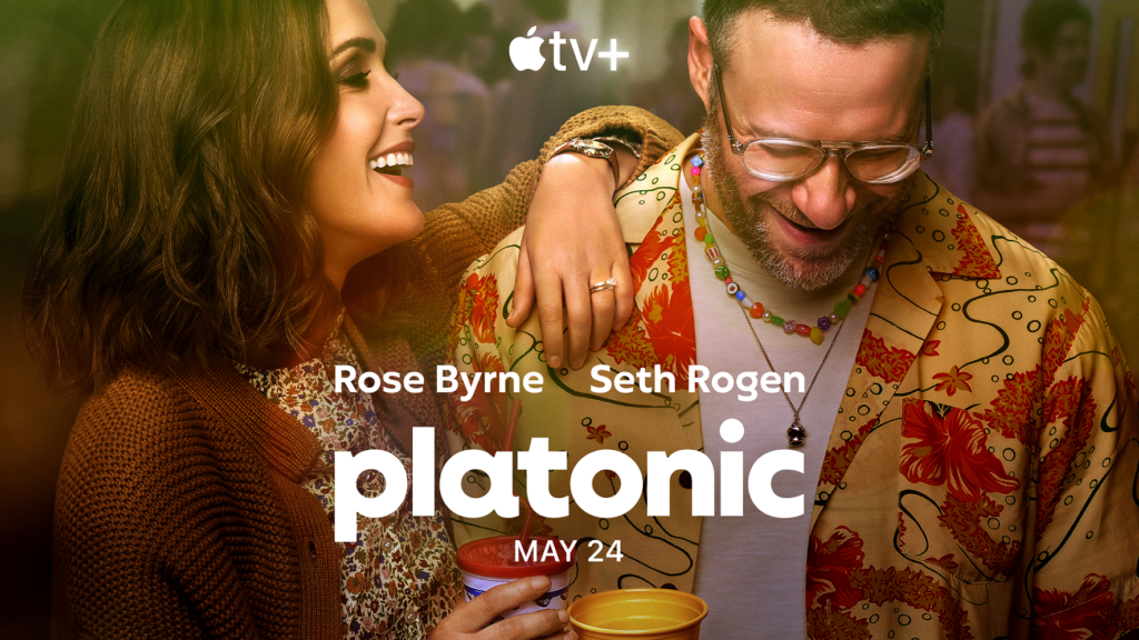 Rose Byrne and Seth Rogen star in Platonic, now streaming on Apple TV+.