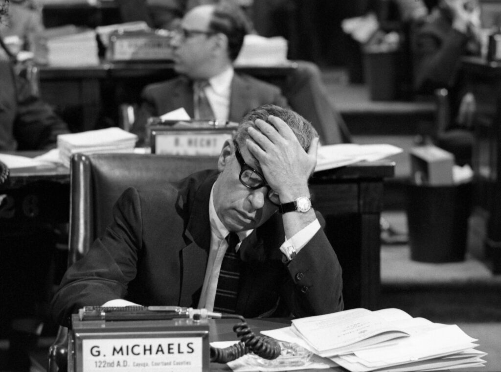 New York State Assemblyman George Michaels in a still from Deciding Vote.