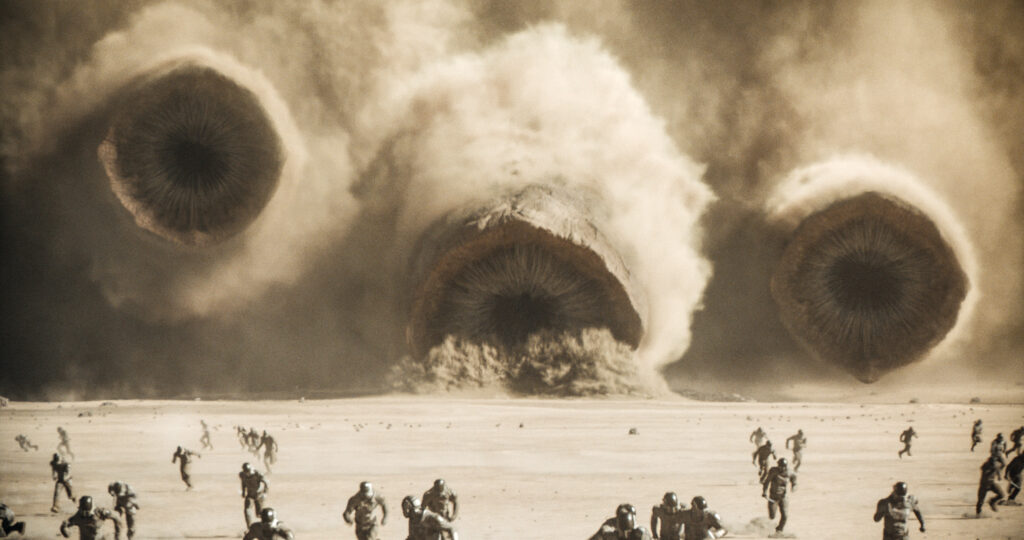 A scene from Warner Bros. Pictures and Legendary Pictures’ action adventure “DUNE: PART TWO,” a Warner Bros. Pictures release.