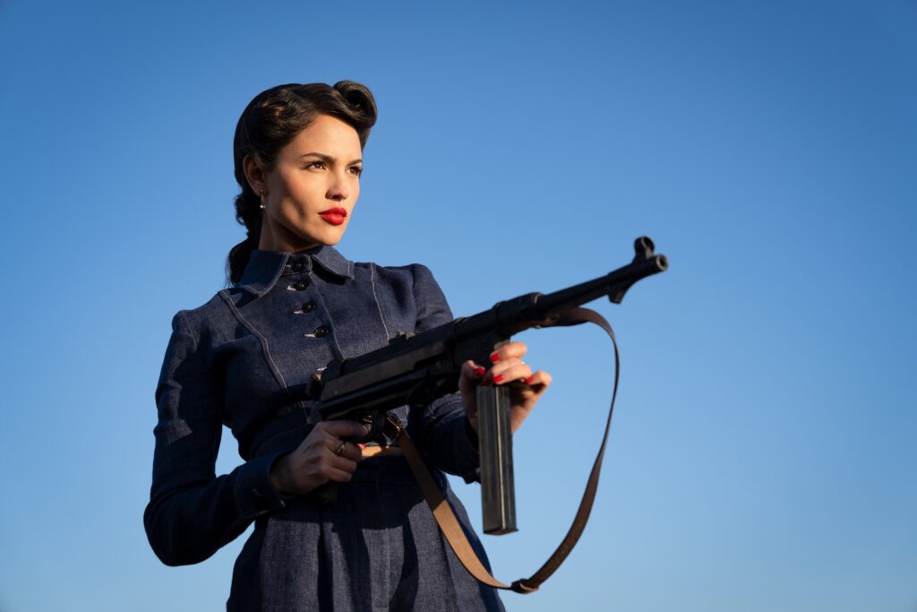 Eiza González in THE MINISTRY OF UNGENTLEMANLY WARFARE.