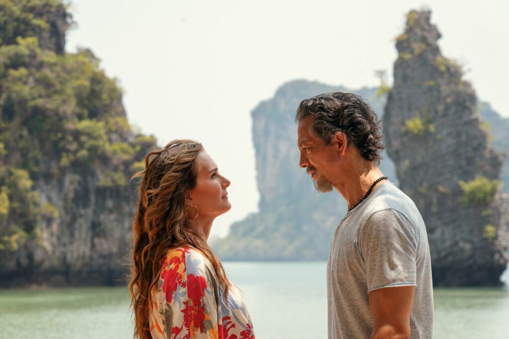 (L-R) Brooke Shields as Lana and Benjamin Bratt as Will in Mother of the Bride.