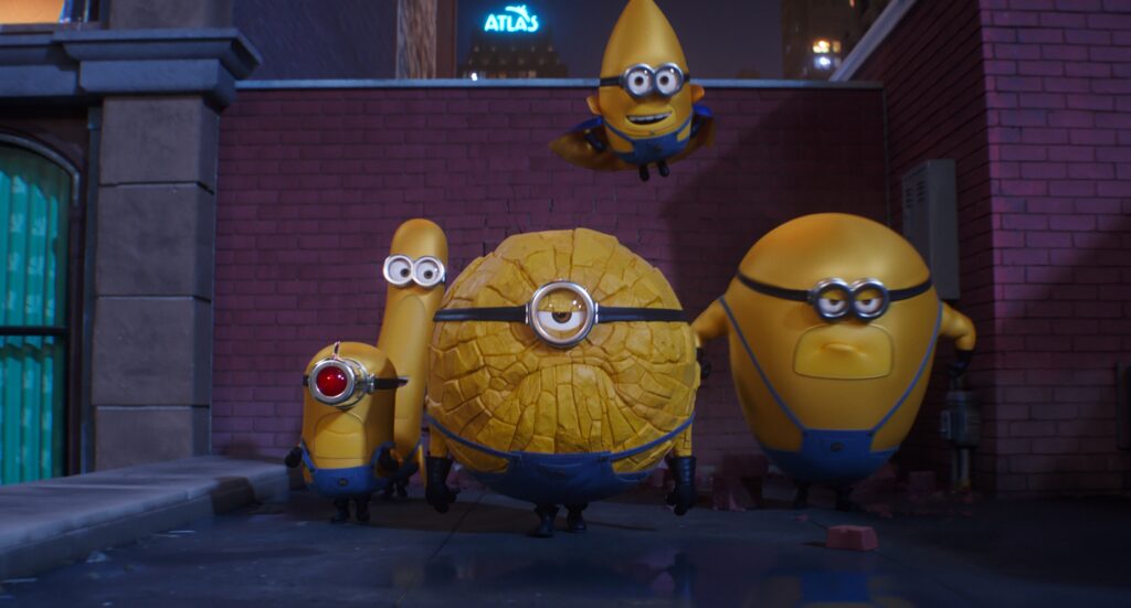 Mega Minions (Pierre Coffin) in Despicable Me 4, directed by Chris Renaud.