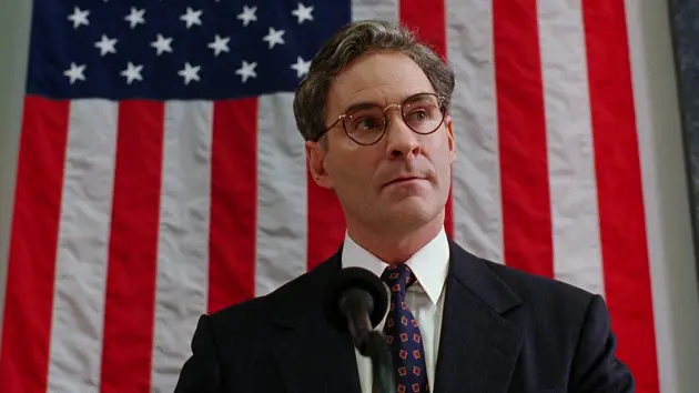 Kevin Kline as Dave Kovic/President William Harrison Bill Mitchell in Dave. Presidents Day