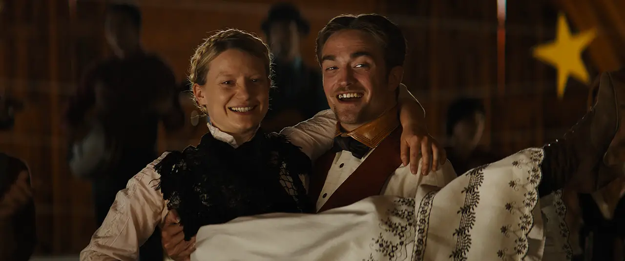 Robert Pattinson and Mia Wasikowska in DAMSEL, a Magnolia Pictures release.