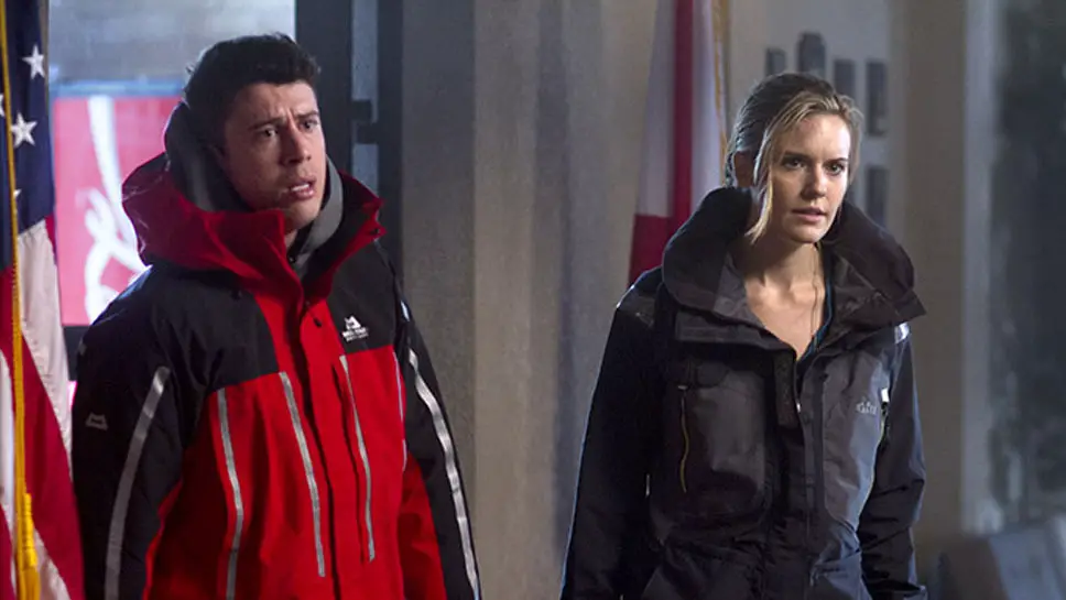 Toby Kebbell and Maggie Grace in The Hurricane Heist.