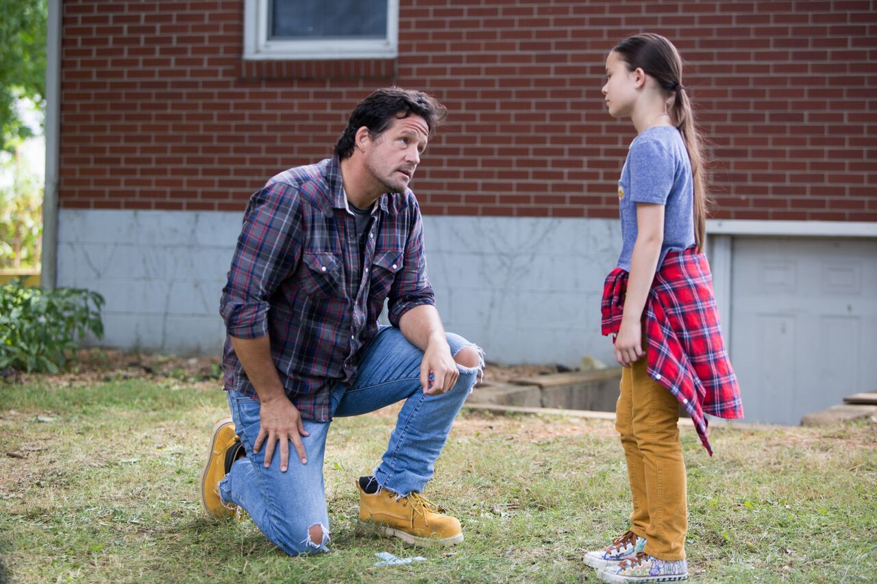 Josh Hopkins and Madison Horcher in Mail Order Monster.