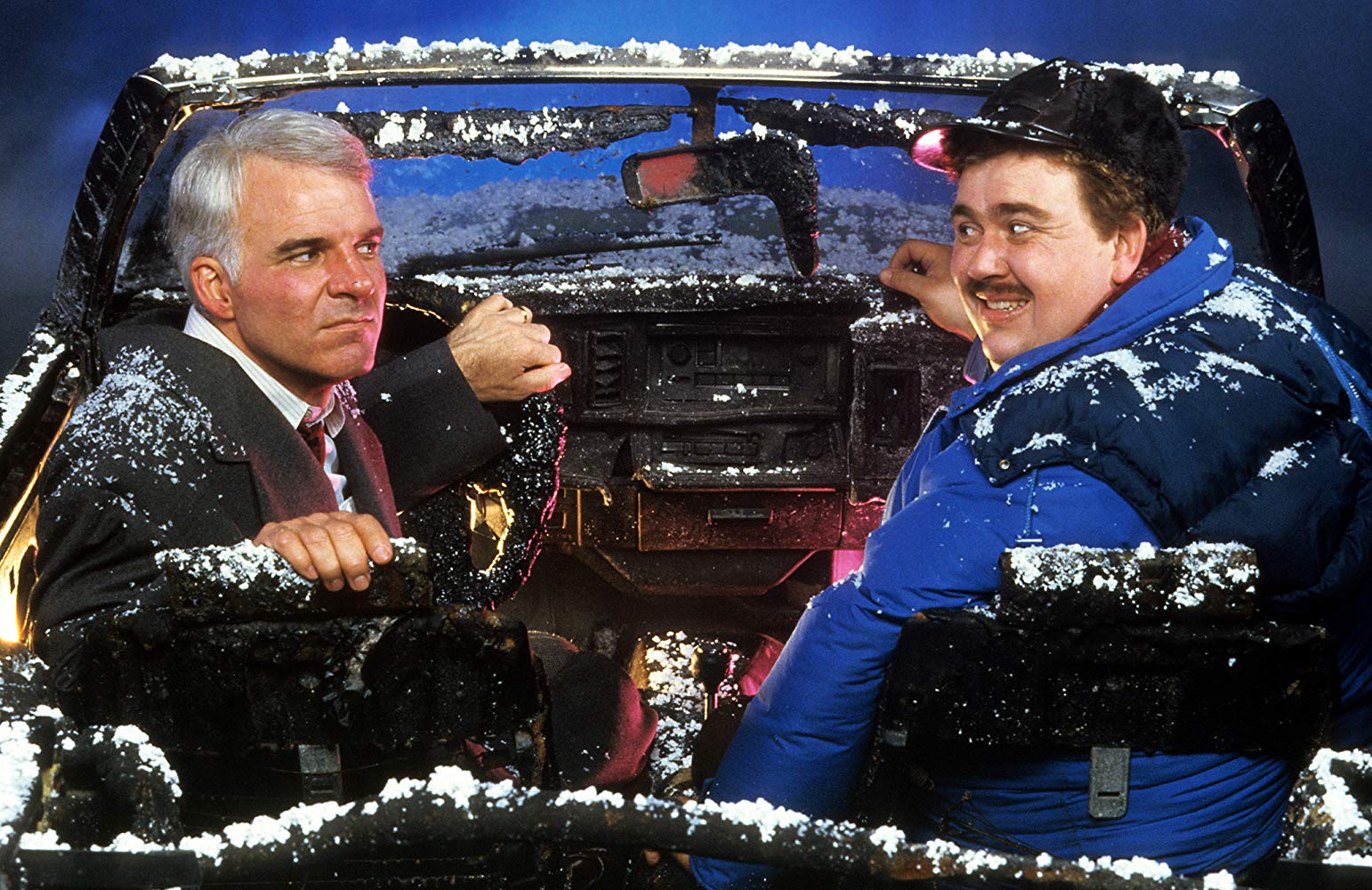 Steve Martin and John Candy in Planes, Trains & Automobiles (1987). Planes, Trains and Automobiles
