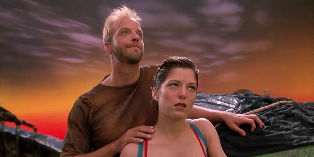 Chris Elliott and Melora Walters in Cabin Boy.