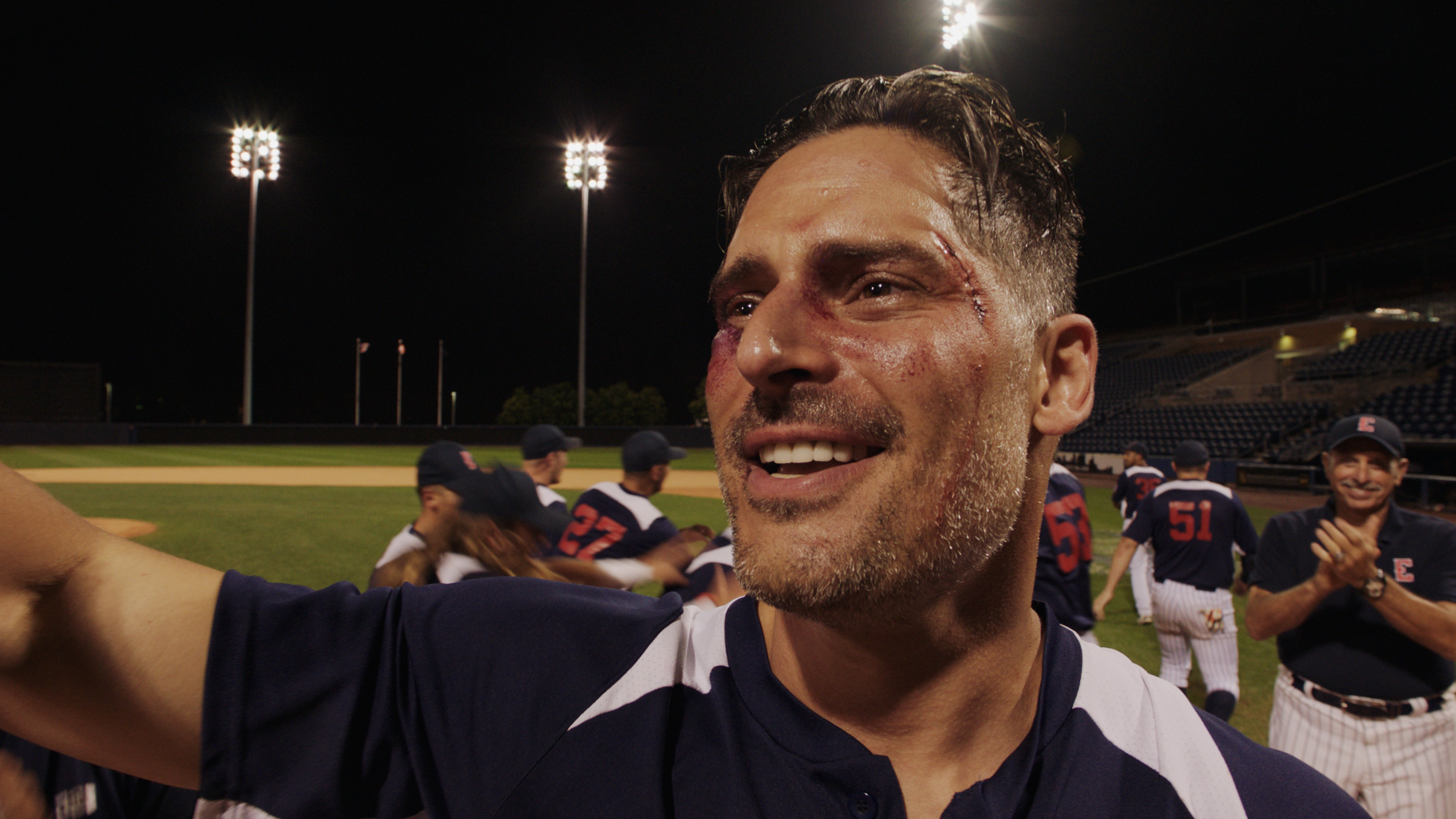 Sonny (Joe Manganiello) after hitting a home run in Bottom of the 9th.