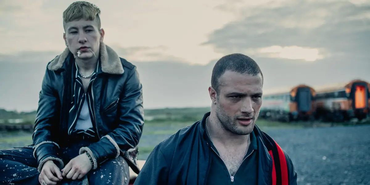 Barry Keoghan and Cosmo Jarvis in The Shadow of Violence fka Calm With Horses