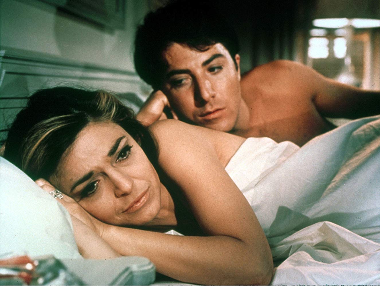 Anne Bancroft and Dustin Hoffman in The Graduate.