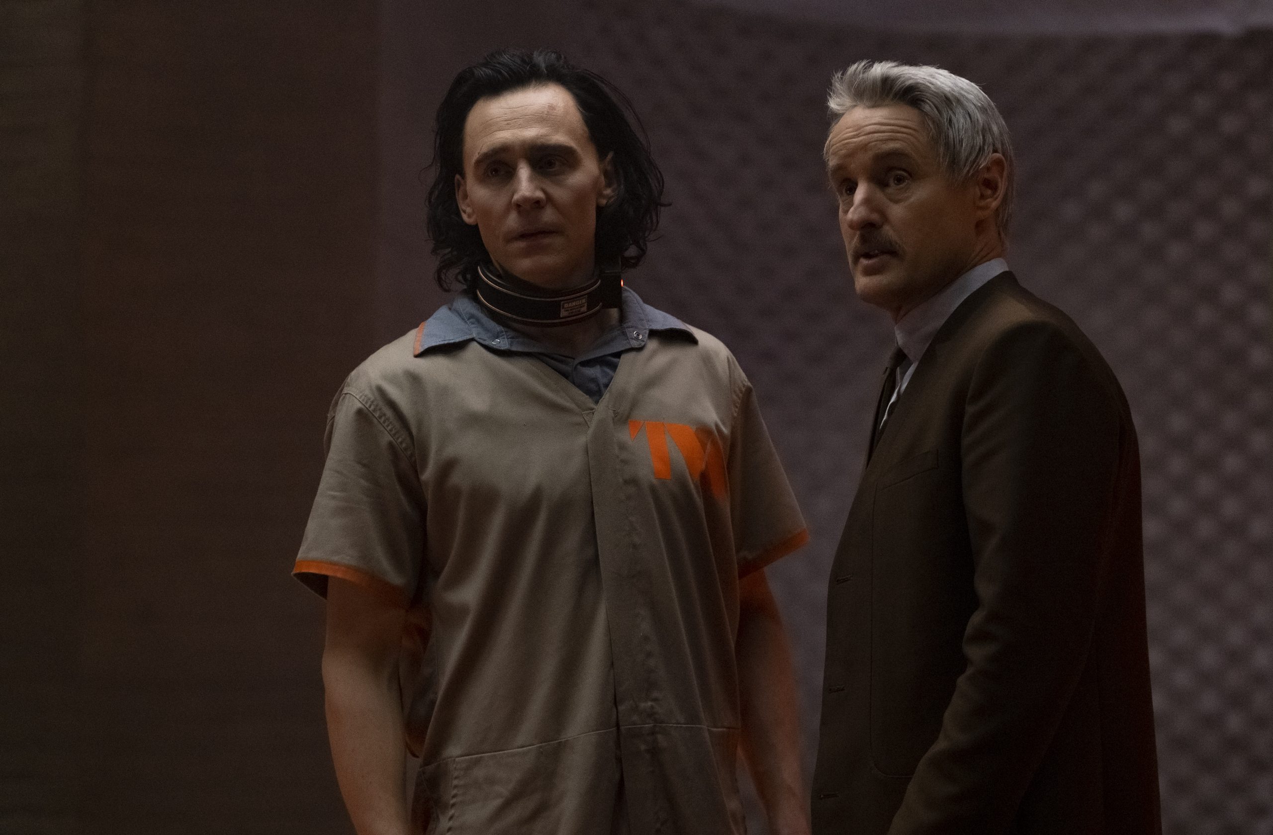 Loki (Tom Hiddleston) and Mobius (Owen Wilson) in Marvel Studios' Loki.