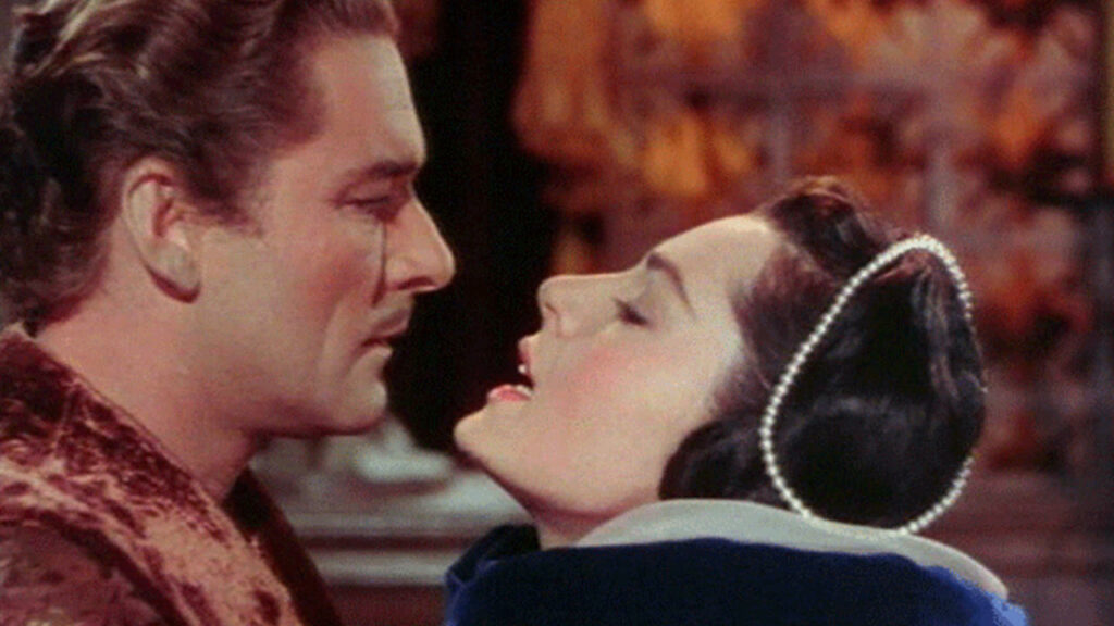 Errol Flynn and Viveca Lindfors in Adventures of Don Juan.