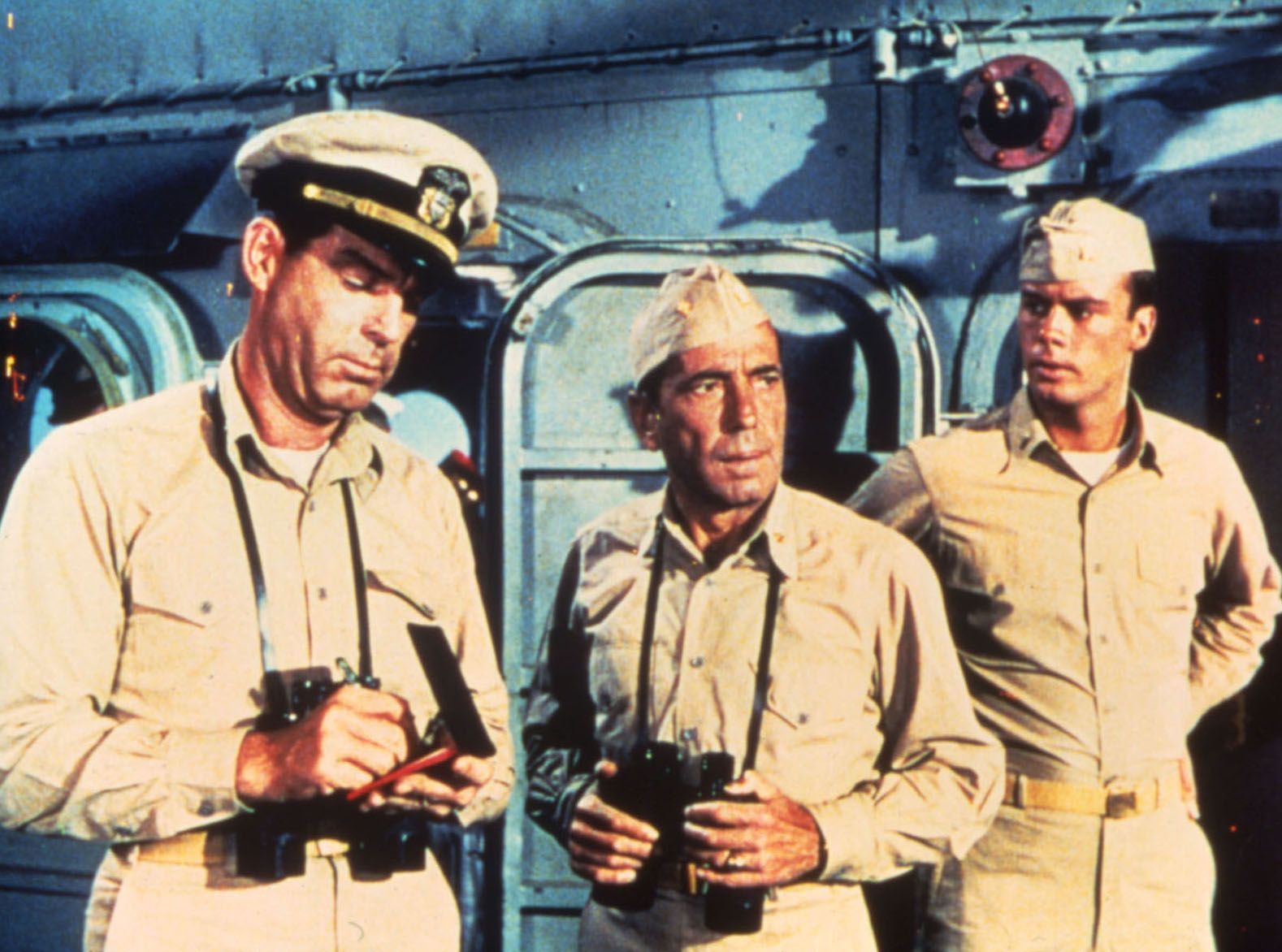 Fred MacMurray, Humphrey Bogart, and Robert Francis in The Caine Mutiny.