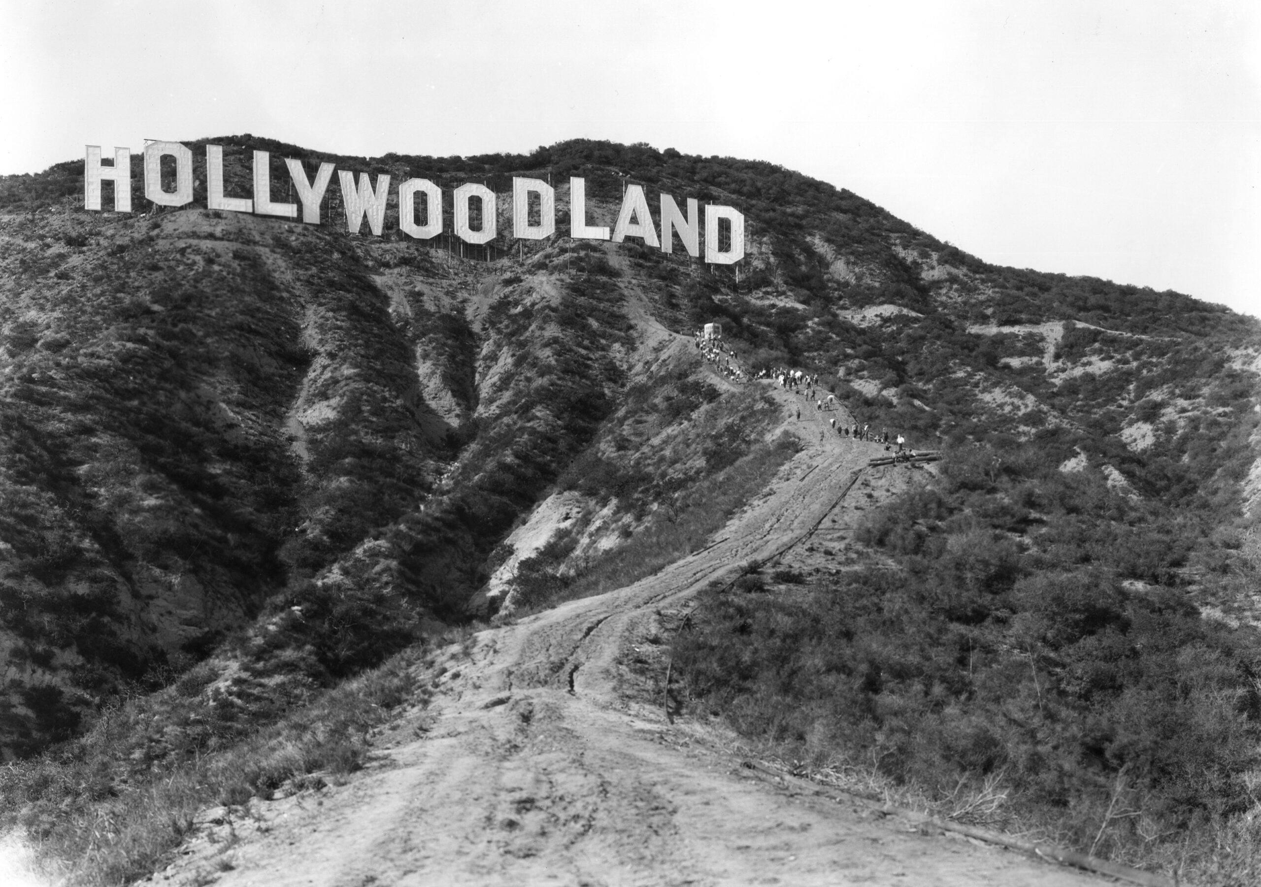 December 1923 Dedication of the Hollywoodland sign.