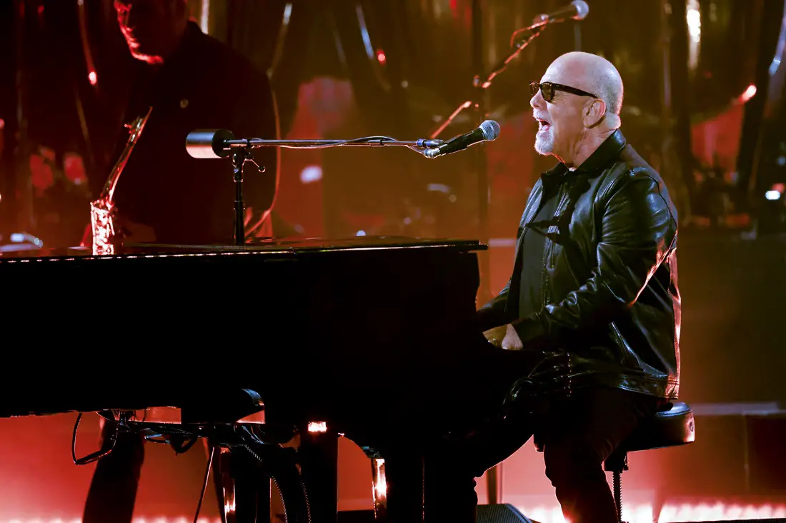 Billy Joel performing at THE 66TH ANNUAL GRAMMY AWARDS.