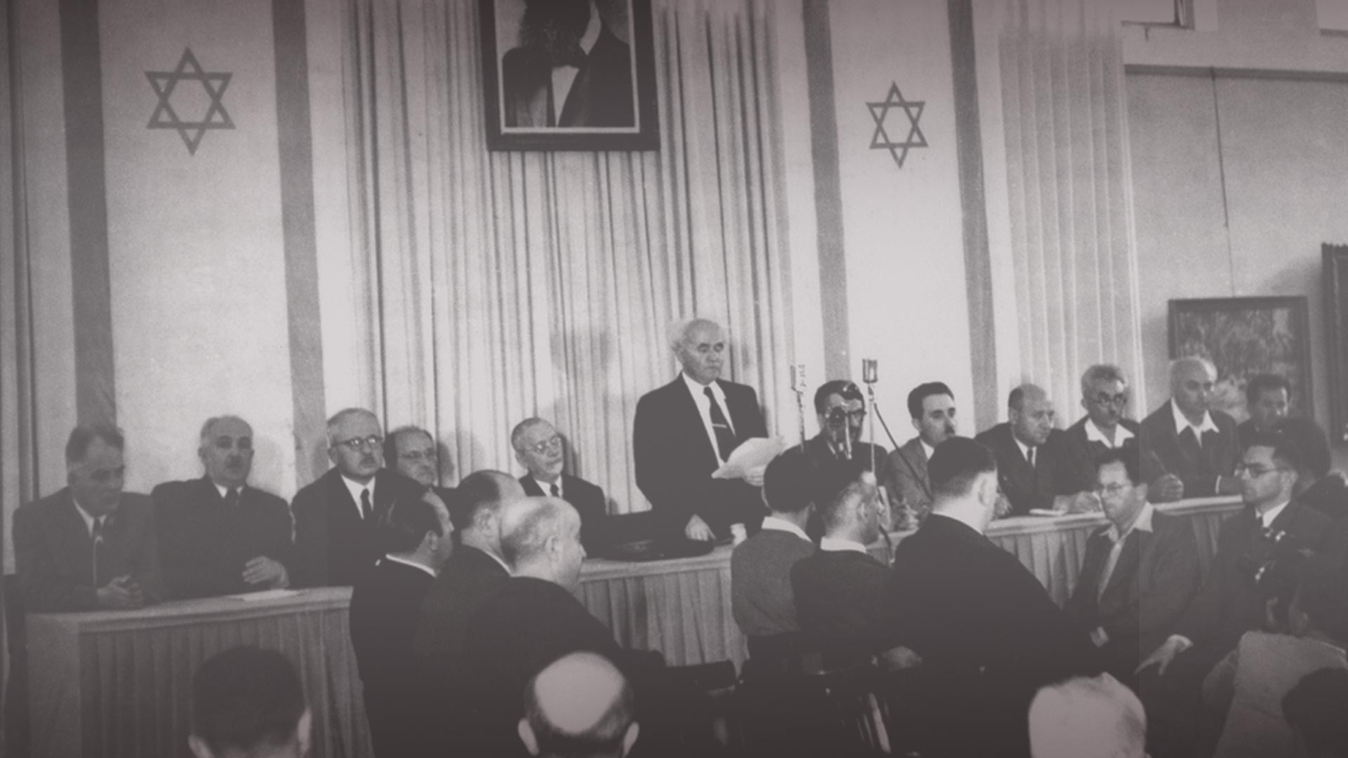 David Ben Gurion (center) in In Search of Peace: Part One - 1948-1967.