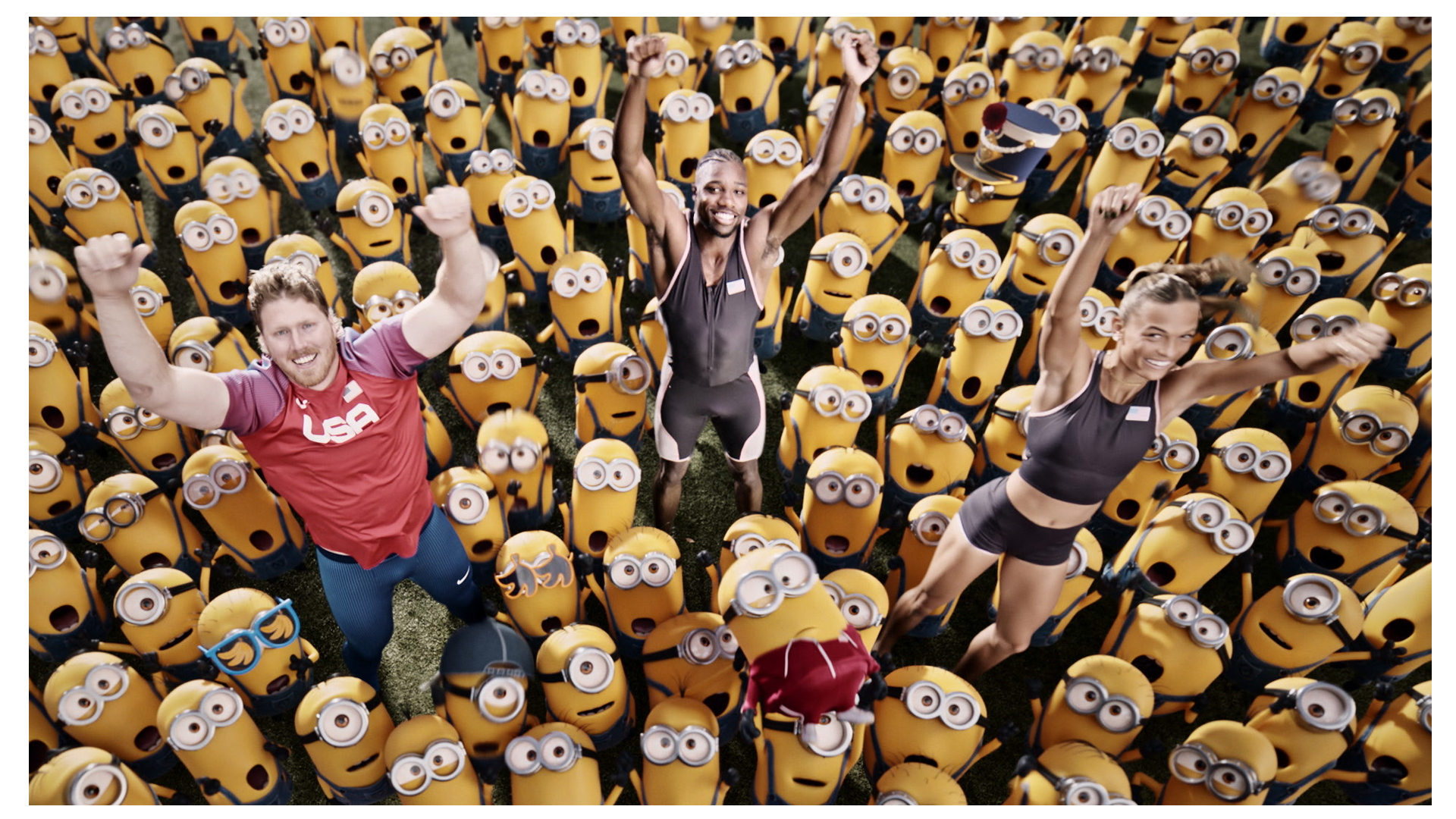 Despicable Me 4: Minions, Track Stars Team Up in Olympic Spot