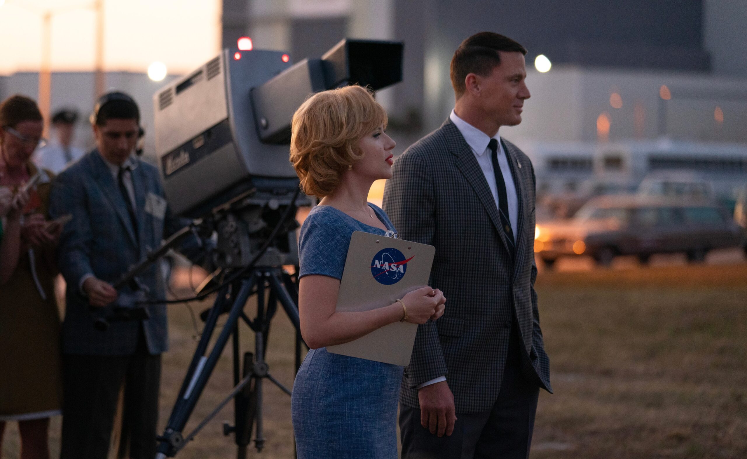 Scarlett Johansson and Channing Tatum in “Fly Me to the Moon,” in theaters July 12, 2024.