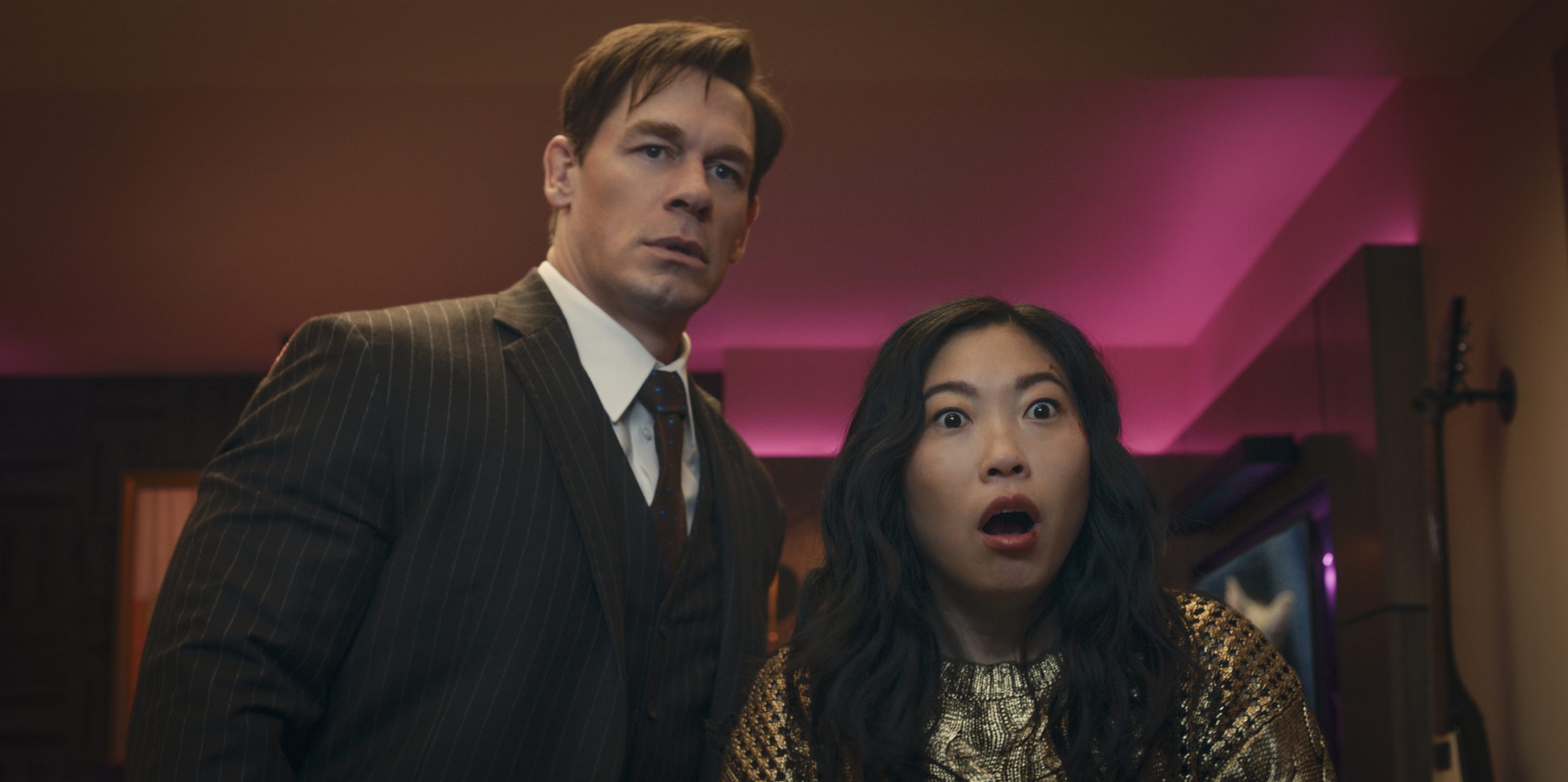 Noel (John Cena) and Katie (Awkwafina) in JACKPOT!