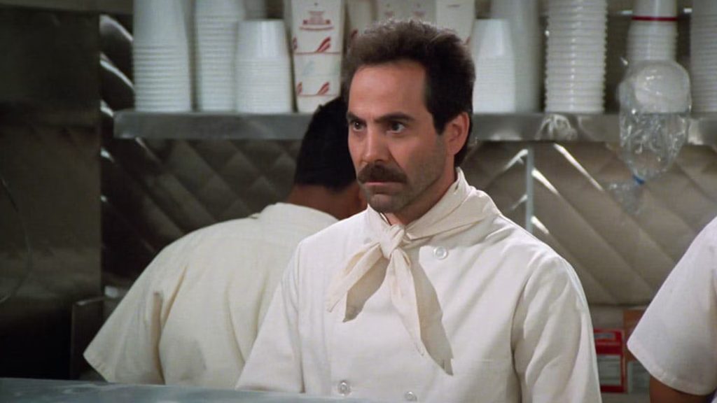 Larry Thomas as Yev Kassem/The Soup Nazi in Seinfeld.