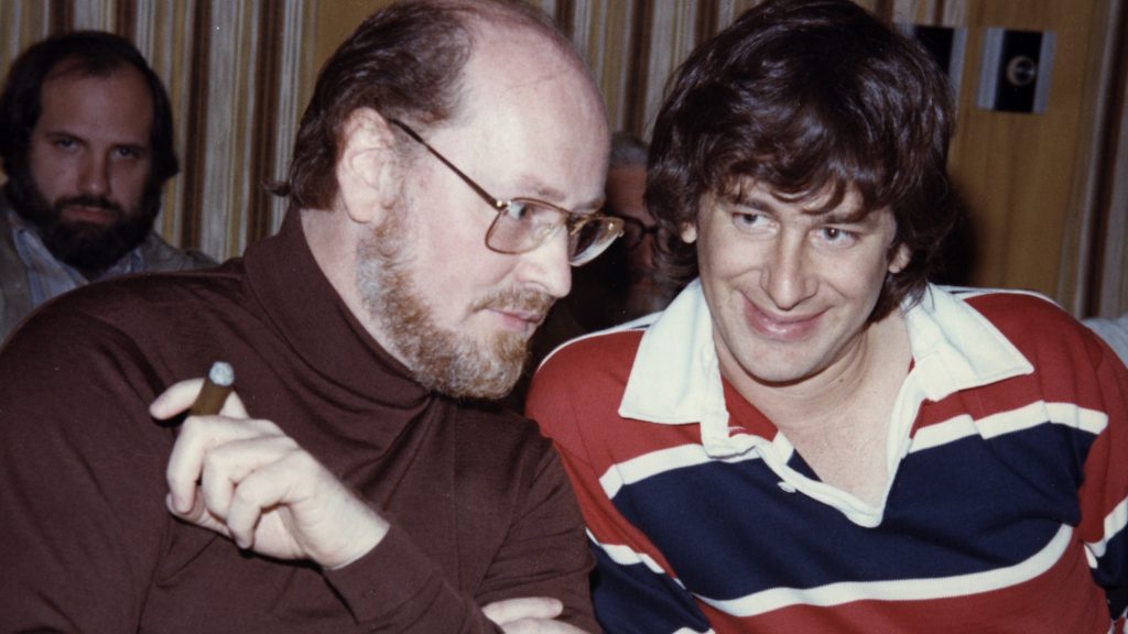 (L-R): John Williams and Steven Spielberg in Lucasfilm’s MUSIC BY JOHN WILLIAMS, exclusively on Disney+