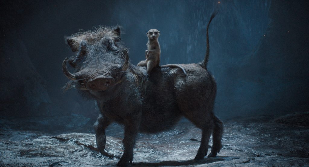 (L-R): Pumbaa (voiced by Seth Rogen) and Timon (voiced by Billy Eichner) in Disney’s live-action MUFASA: THE LION KING.