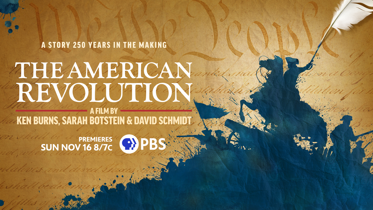 The American Revolution: A Film by Ken Burns, Sarah Botstein and David Schmidt key artwork.