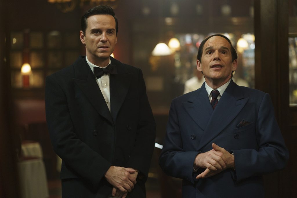 L-R: ANDREW SCOTT as Richard Rodgers and ETHAN HAWKE as Lorenz Hart in ‘Blue Moon.’