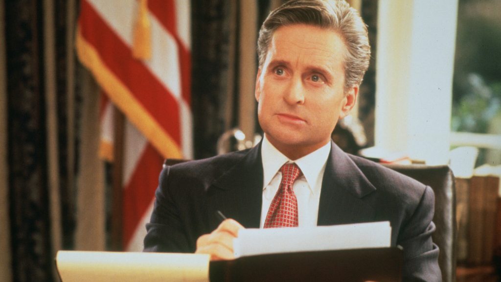 Michael Douglas in The American President.