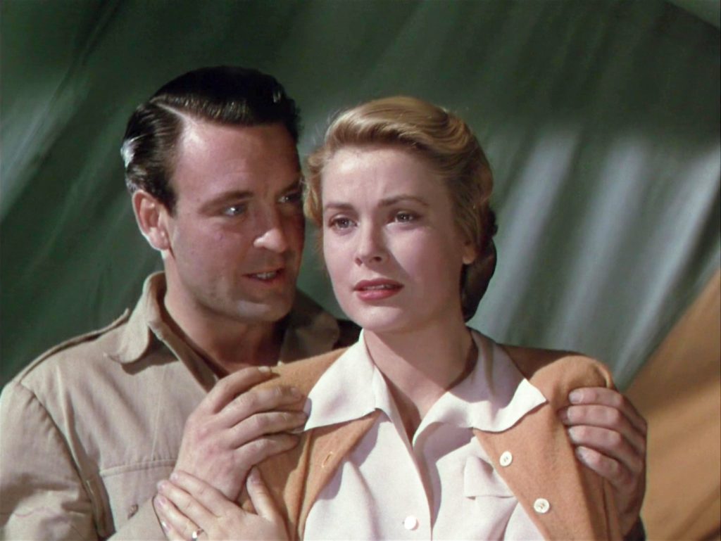 Donald Sinden and Grace Kelly in Mogambo.